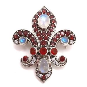 Nicky Butler NB Sterling Silver 925 Carnelian Garnet Designer Brooch Pendant ⚜️